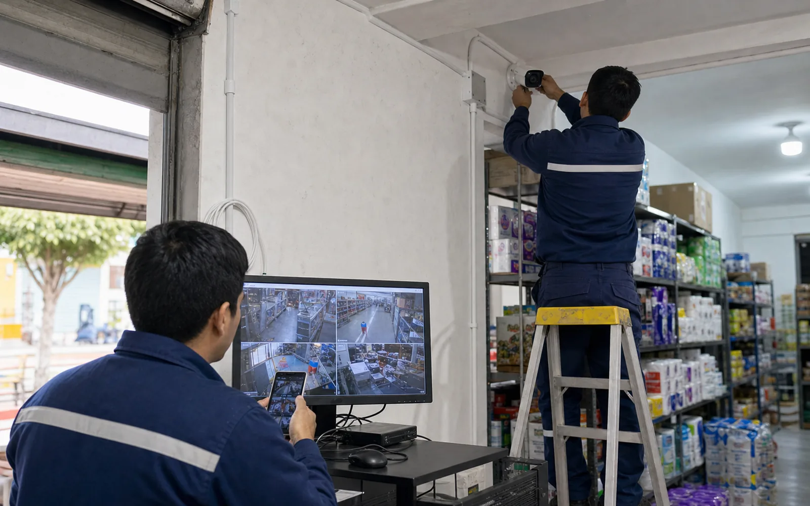 Cámaras de Seguridad CCTV - equipo trabajando referencial HYC