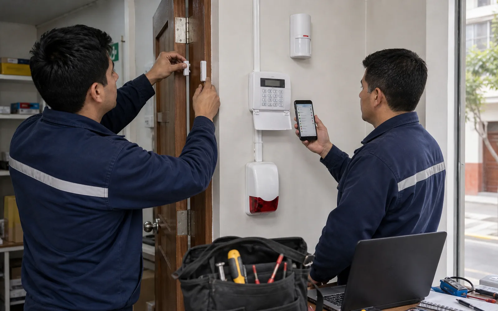 Alarmas Antirrobo - equipo trabajando referencial HYC