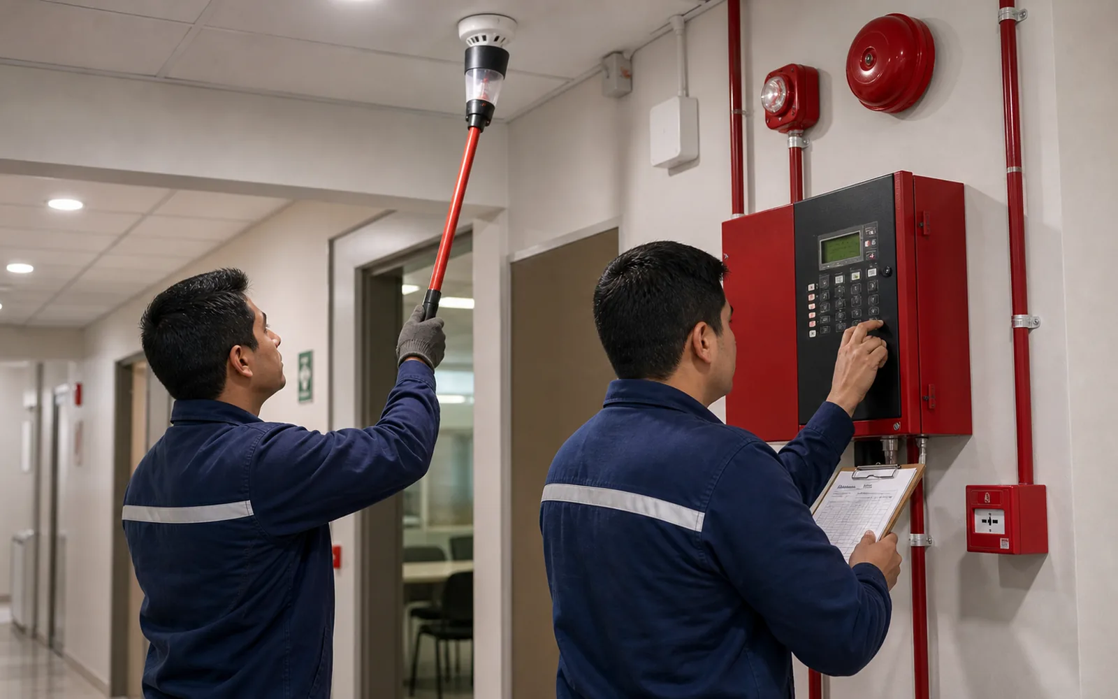 Alarmas Contra Incendios - equipo trabajando referencial HYC