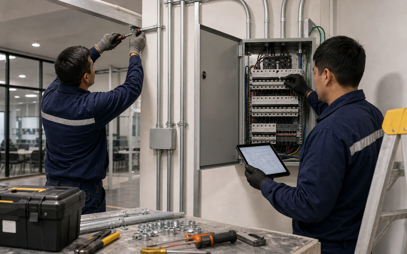 Instalaciones Eléctricas - equipo trabajando referencial HYC
